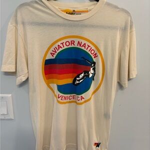 Aviator Nation signature tee in vintage white. Barely worn. Gender neutral.